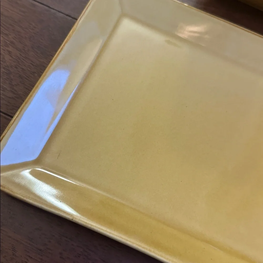 Pottery Barn Asian Square Mustard Rectangular Platter and Bowl